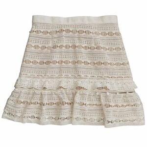 Self-Portrait White Crochet Lace Mini Skirt